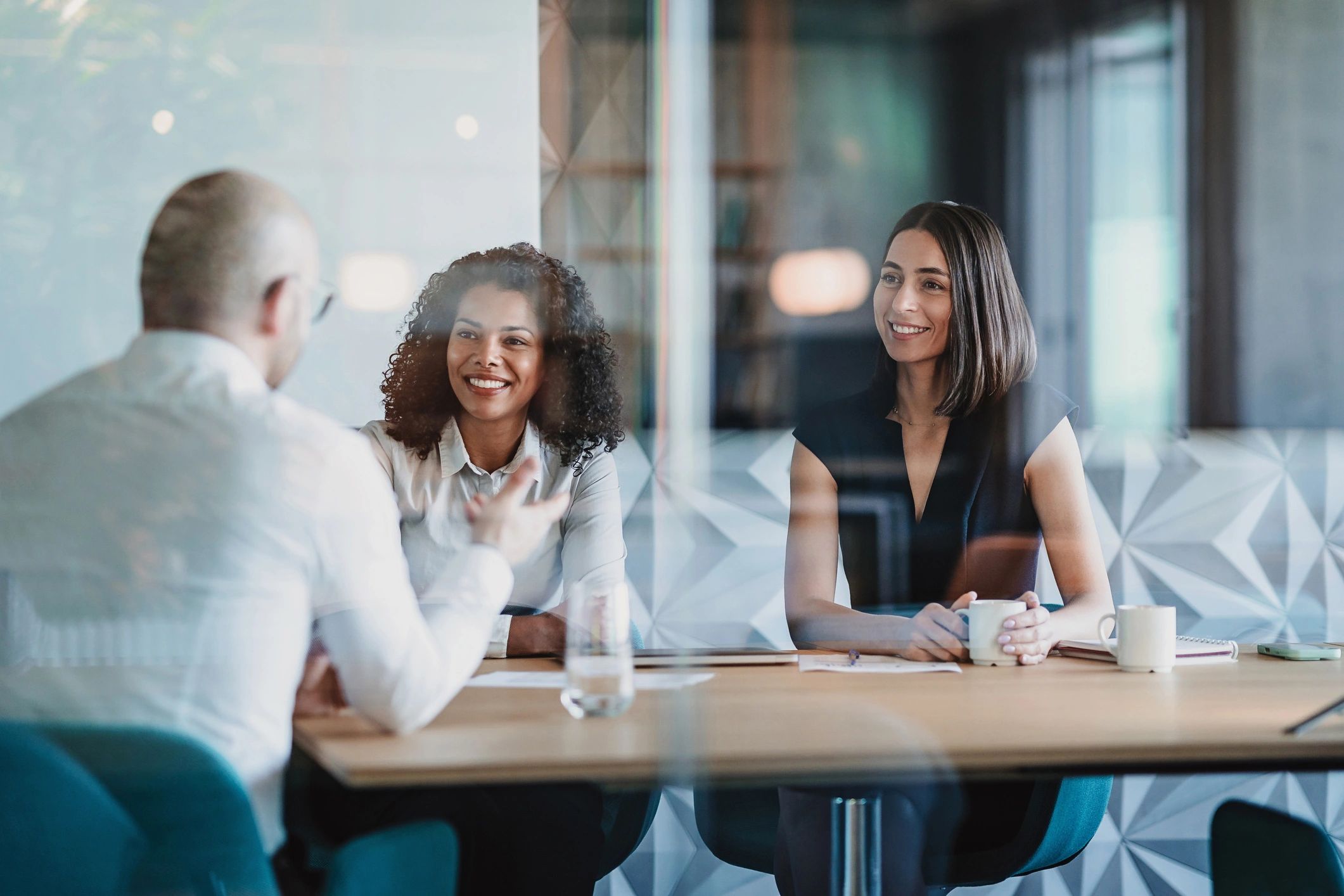 Business professionals meeting in a modern office