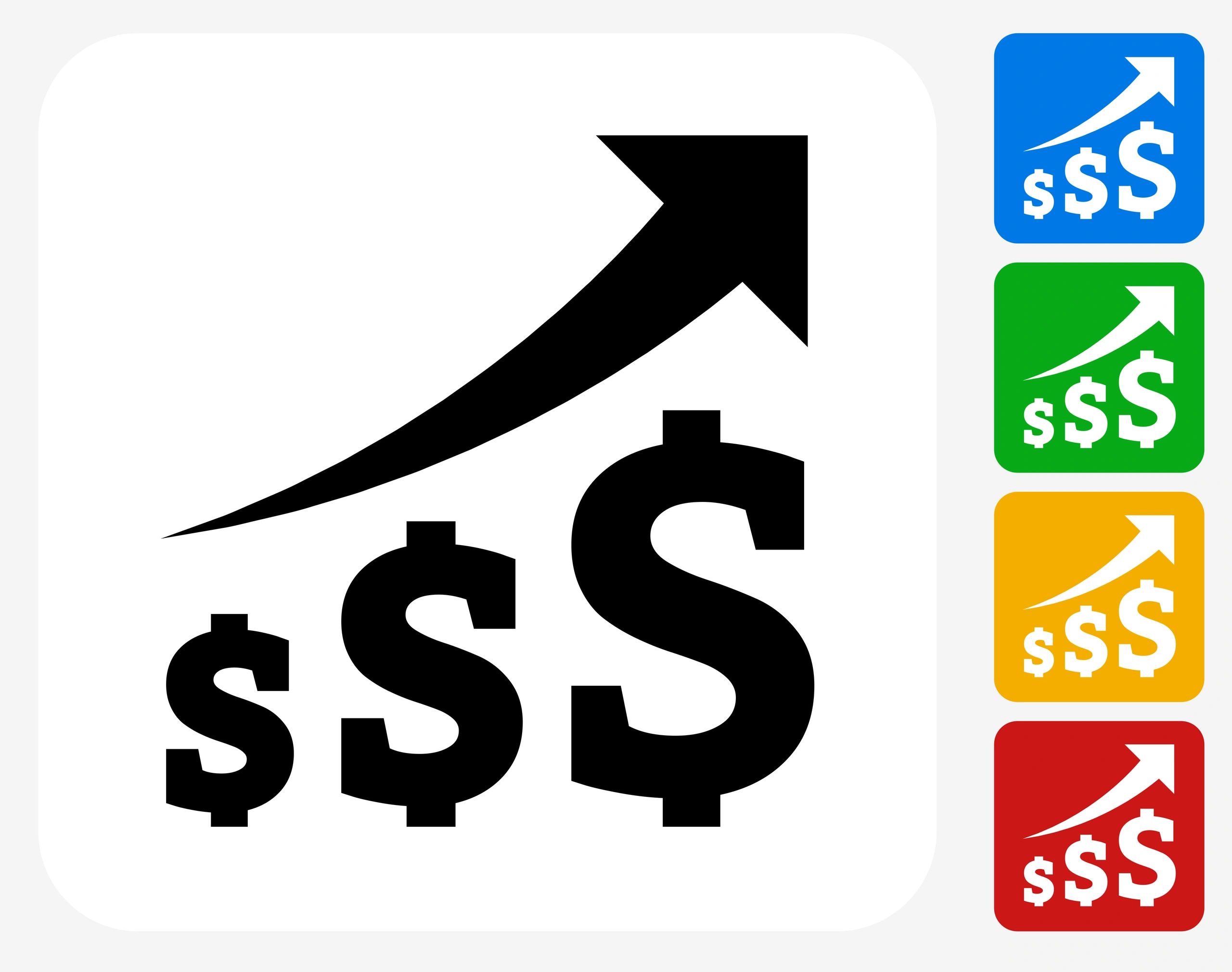 Upward sales line chart graphic